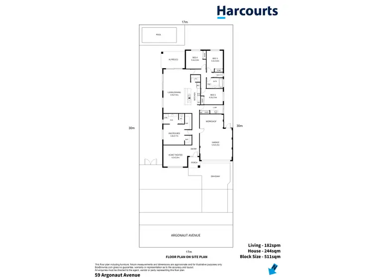 Floorplan of Homely house listing, 59 Argonaut Avenue, Waikiki WA 6169