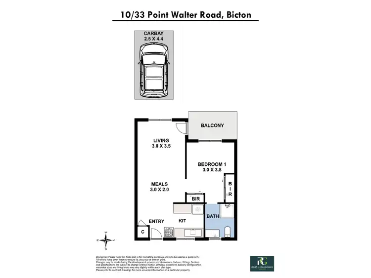 Floorplan of Homely unit listing, 10/33 Point Walter Road, Bicton WA 6157