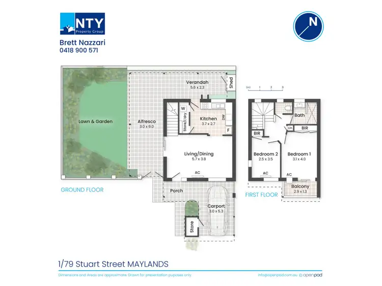 Floorplan of Homely townhouse listing, 1/79 Stuart, Maylands WA 6051