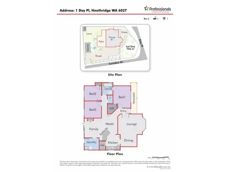 Floorplan of Homely house listing, 1 Day Place, Heathridge WA 6027