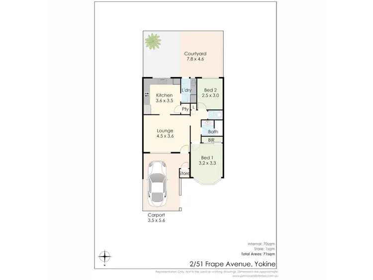 Floorplan of Homely villa listing, 2/51 Frape Avenue, Yokine WA 6060
