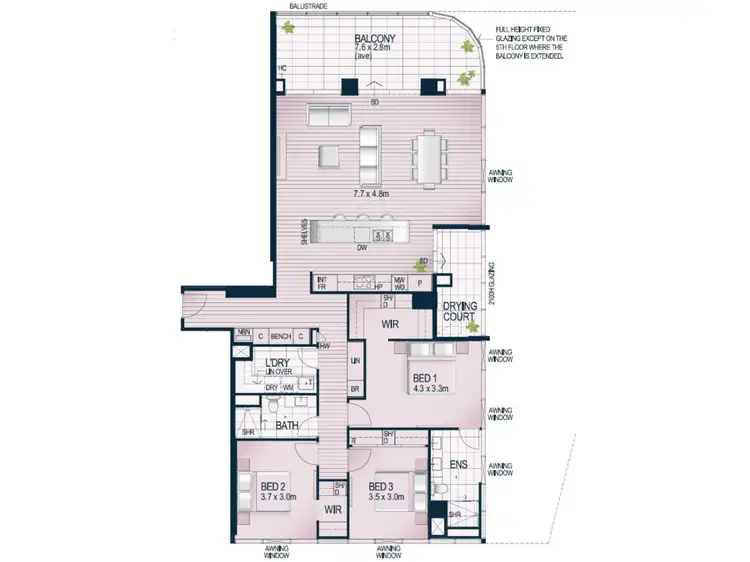 Floorplan of Homely apartment listing, 1803/99 Mill Point Road, South Perth WA 6151