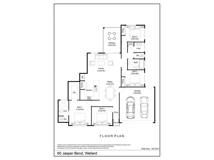 Floorplan of Homely house listing, 60 Jasper Bend, Wellard WA 6170