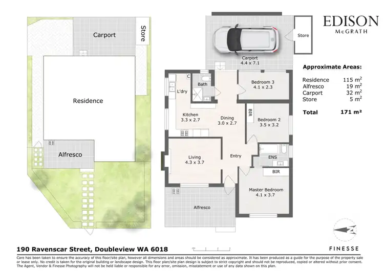 Floorplan of Homely house listing, 190 Ravenscar Street, Doubleview WA 6018