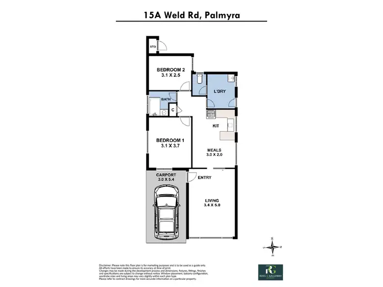 Floorplan of Homely semi-detached listing, 15 & 15A Weld Road, Palmyra WA 6157