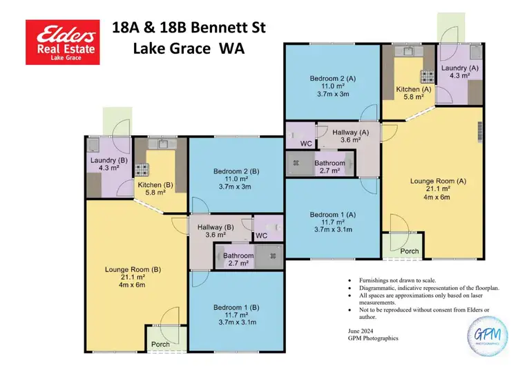 Floorplan of Homely semi-detached listing, 18 Bennett Street, Lake Grace WA 6353