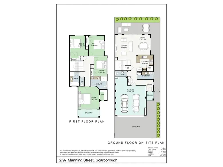 Floorplan of Homely townhouse listing, 2/97 Manning  Street, Scarborough WA 6019