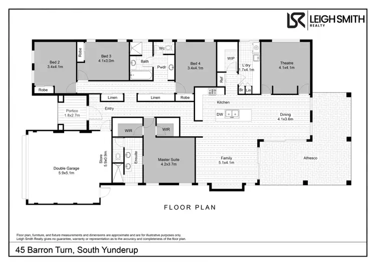 Floorplan of Homely house listing, 45 Barron Turn, South Yunderup WA 6208
