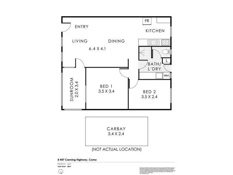 Floorplan of Homely apartment listing, 8/447 Canning Highway, Como WA 6152