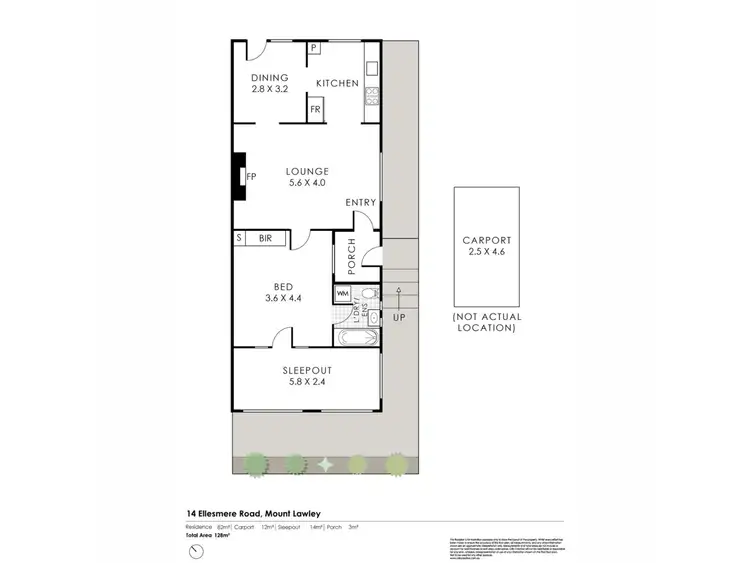 Floorplan of Homely semi-detached listing, 14 Ellesmere Road, Mount Lawley WA 6050