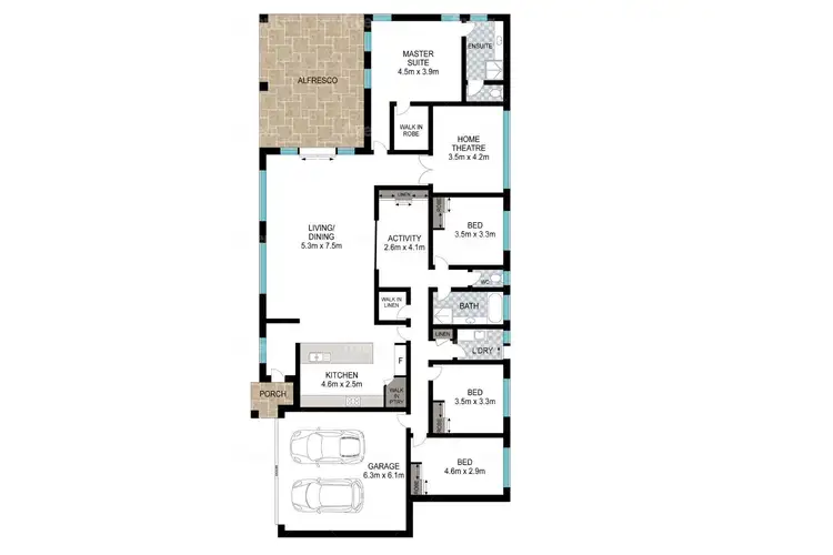 Floorplan of Homely house listing, 1 Topaz Way, Dalyellup WA 6230