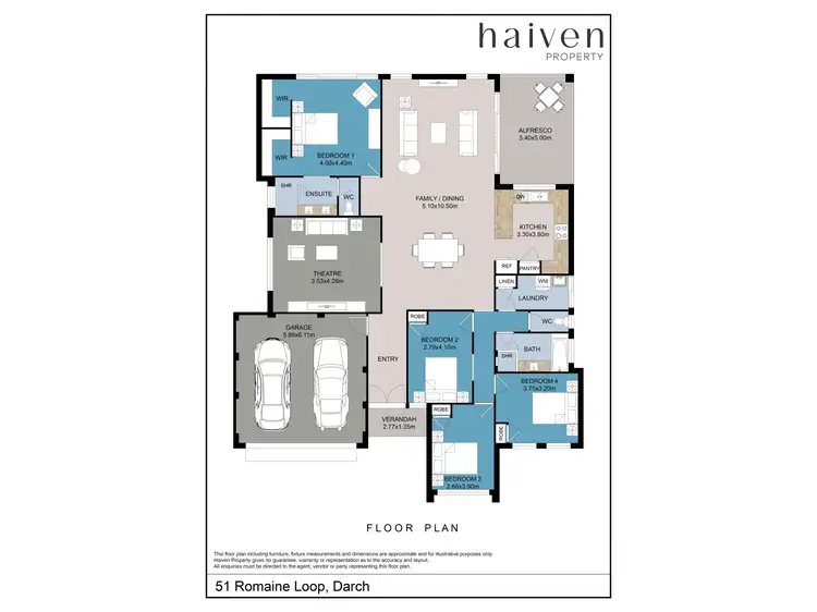 Floorplan of Homely house listing, 51 Romaine Loop, Darch WA 6065