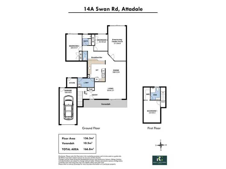Floorplan of Homely townhouse listing, 14A Swan Road, Attadale WA 6156