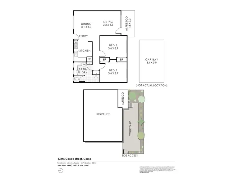 Floorplan of Homely villa listing, 3/245 Coode Street, Como WA 6152