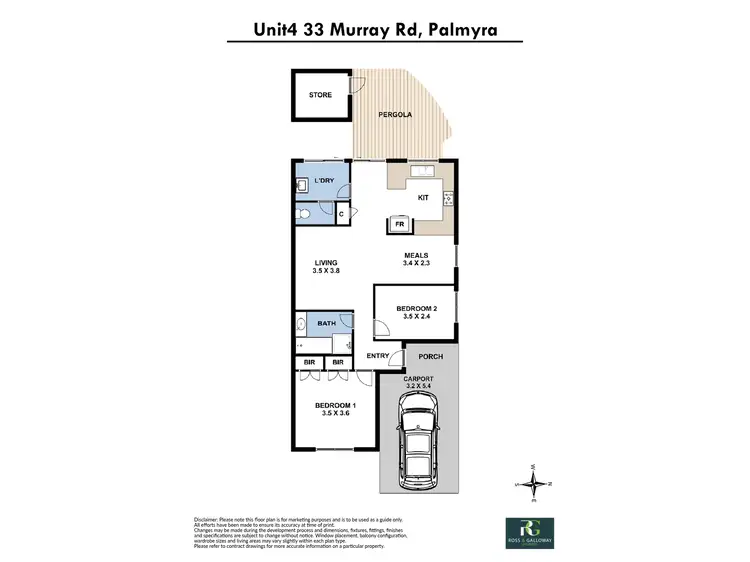 Floorplan of Homely unit listing, 4/33 Murray Road, Palmyra WA 6157