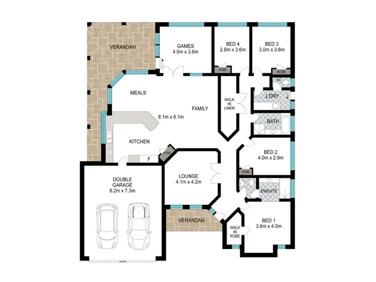 Floorplan of Homely house listing, 1 Antelope Turn, Dalyellup WA 6230