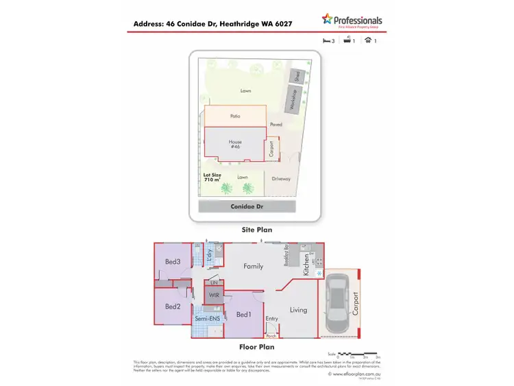Floorplan of Homely house listing, 46 Conidae Drive, Heathridge WA 6027