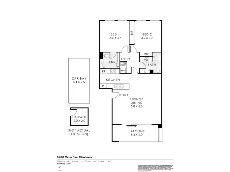 Floorplan of Homely apartment listing, 36/30 Metro Turn, Ellenbrook WA 6069