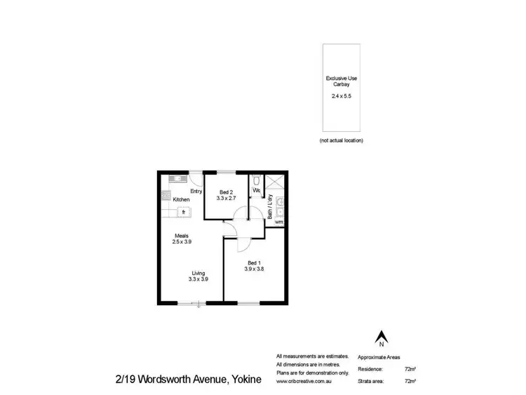 Floorplan of Homely villa listing, 2/19 Wordsworth Avenue, Yokine WA 6060