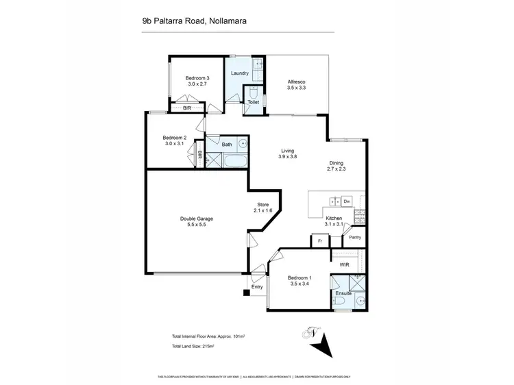 Floorplan of Homely villa listing, 9B Paltarra Road, Nollamara WA 6061