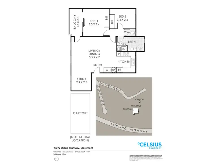 Floorplan of Homely apartment listing, 9/392 Stirling Highway (via Prospect Place), Claremont WA 6010