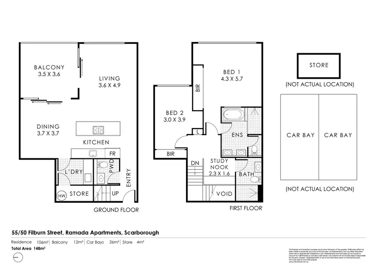 Floorplan of Homely apartment listing, 55/50 Filburn Street, Scarborough WA 6019