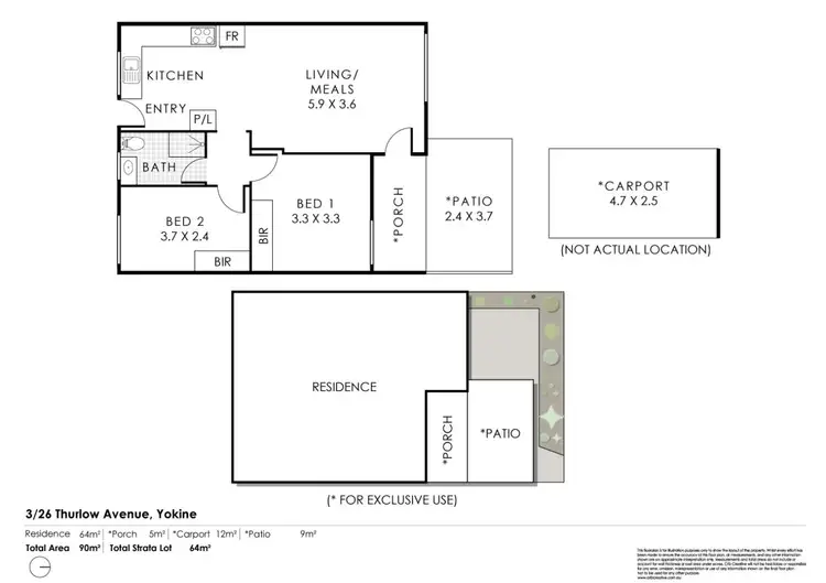 Floorplan of Homely apartment listing, 3/26 Thurlow Avenue, Yokine WA 6060