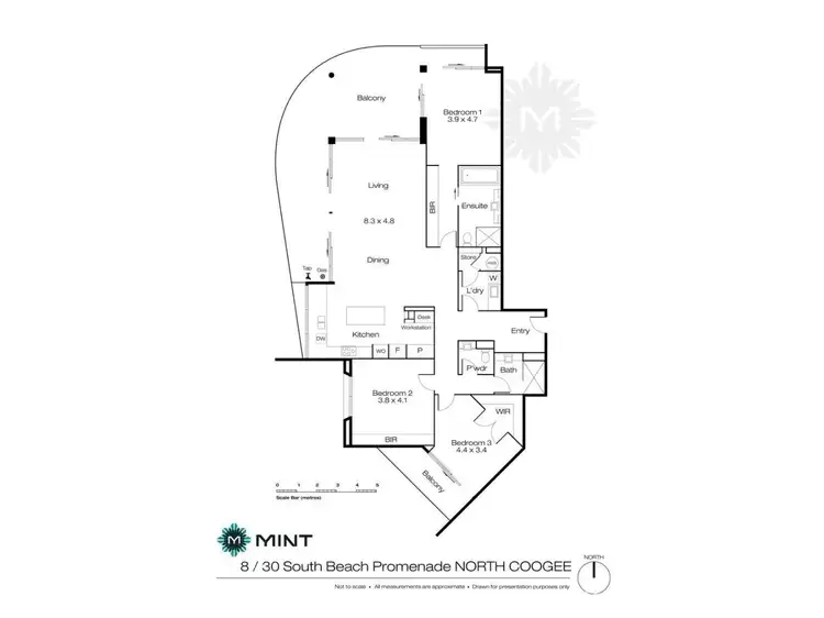 Floorplan of Homely apartment listing, 8/30 South Beach Promenade, North Coogee WA 6163