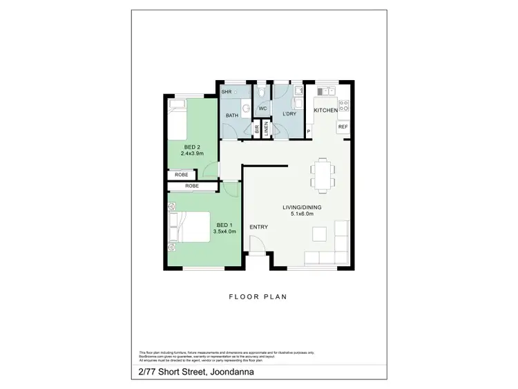 Floorplan of Homely villa listing, 2/77 Short Street, Joondanna WA 6060