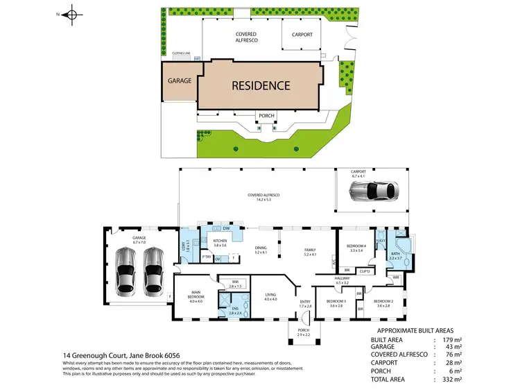 Floorplan of Homely house listing, 14 Greenough Court, Jane Brook WA 6056