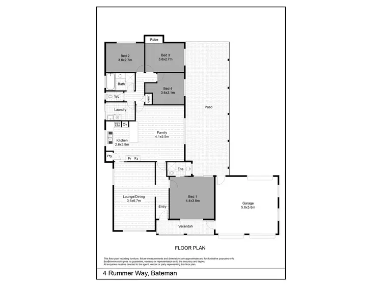 Floorplan of Homely house listing, 4 Rummer Way, Bateman WA 6150