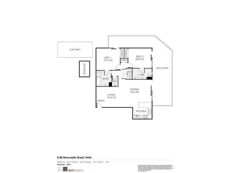 Floorplan of Homely apartment listing, 2/58 Newcastle  Street, Perth WA 6000