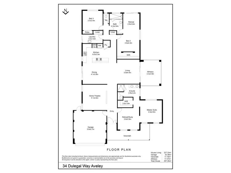 Floorplan of Homely house listing, 34 Dulegal Way, Aveley WA 6069