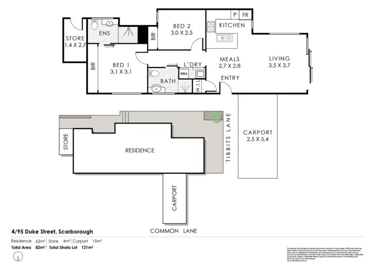 Floorplan of Homely unit listing, 4/95 Duke Street, Scarborough WA 6019