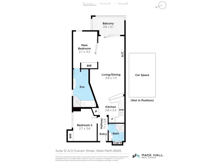 Floorplan of Homely apartment listing, 12/2 Outram Street, West Perth WA 6005