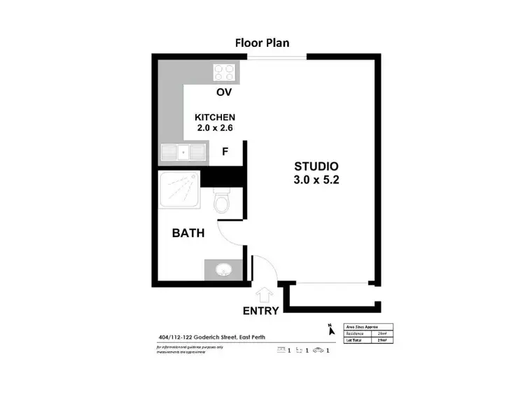 Floorplan of Homely apartment listing, 404/112-122 Goderich Street, East Perth WA 6004