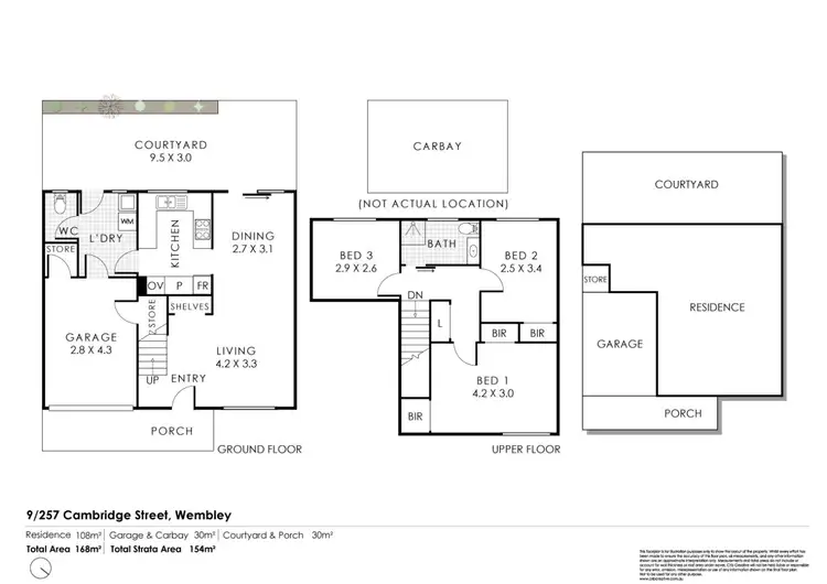 Floorplan of Homely townhouse listing, 9/257 Cambridge Street, Wembley WA 6014