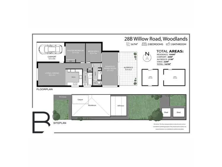Floorplan of Homely semi-detached listing, 28B Willow Road, Woodlands WA 6018