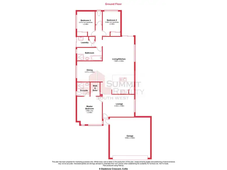 Floorplan of Homely house listing, 6 Gladstone Crescent, Collie WA 6225