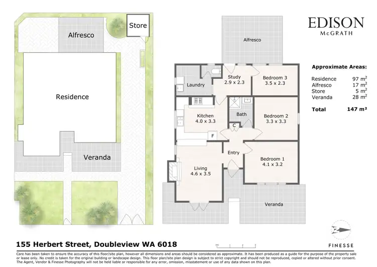 Floorplan of Homely house listing, 155 Herbert Street, Doubleview WA 6018