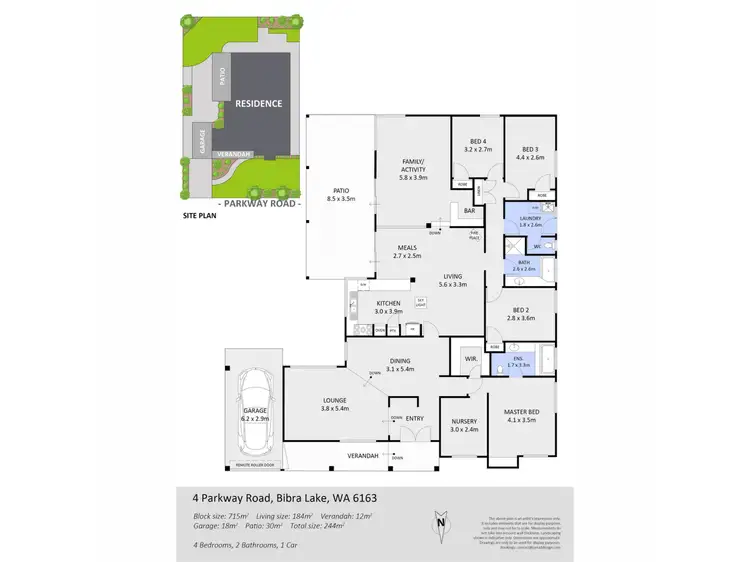 Floorplan of Homely house listing, 4 Parkway Road, Bibra Lake WA 6163