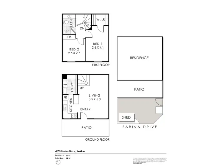 Floorplan of Homely townhouse listing, 4/33 Farina Drive, Yokine WA 6060