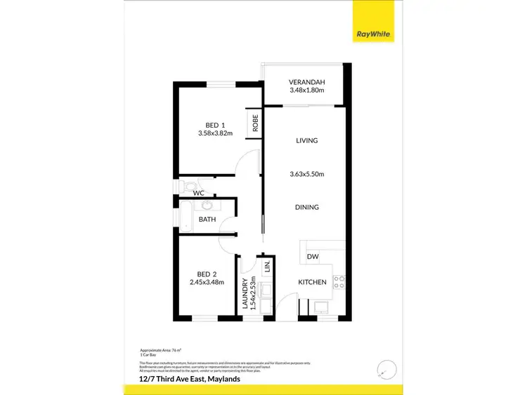 Floorplan of Homely unit listing, 12/7 Third Avenue East, Maylands WA 6051