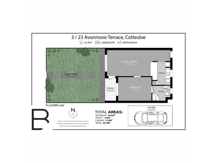 Floorplan of Homely unit listing, 3/23 Avonmore Terrace, Cottesloe WA 6011