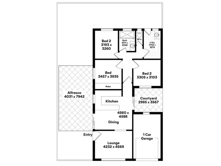 Floorplan of Homely semi-detached listing, 53 Mason Way, Padbury WA 6025