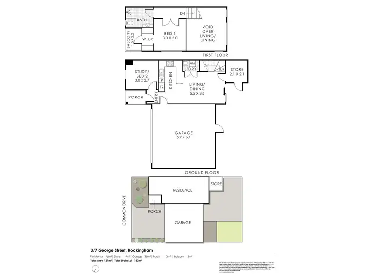 Floorplan of Homely townhouse listing, 3/7 George Street, Rockingham WA 6168