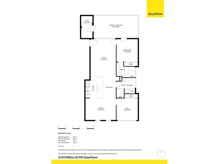 Floorplan of Homely apartment listing, 5/54 Milton Street, Mount Hawthorn WA 6016