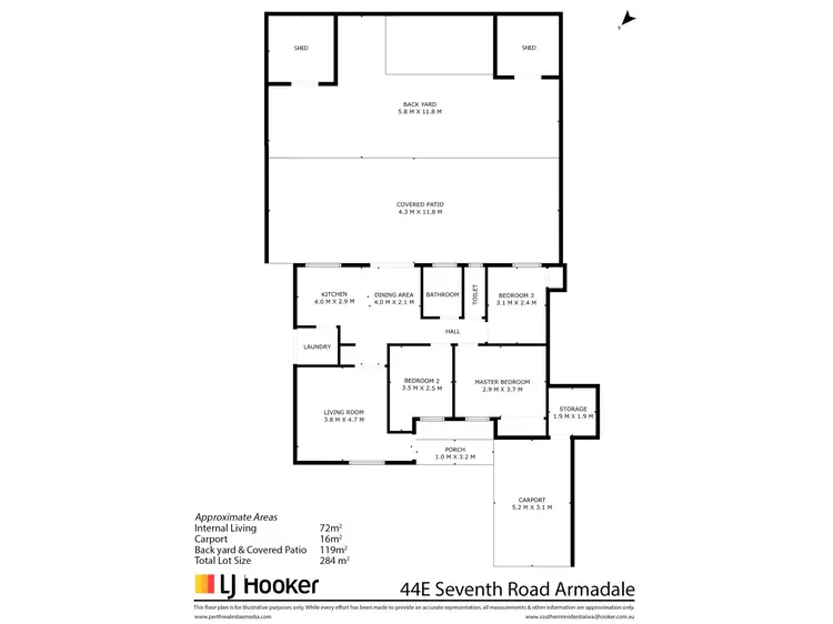 Floorplan of Homely house listing, 44E Seventh Road, Armadale WA 6112