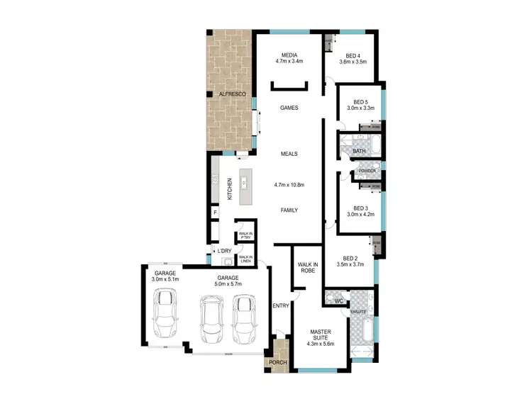 Floorplan of Homely house listing, 5 Hawkesbury Way, Australind WA 6233