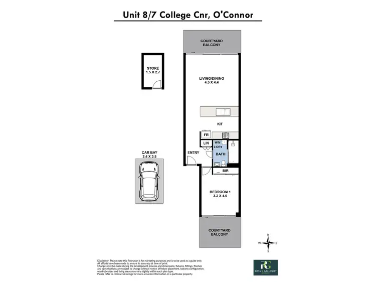 Floorplan of Homely unit listing, 8/7 College Corner, O'connor WA 6163